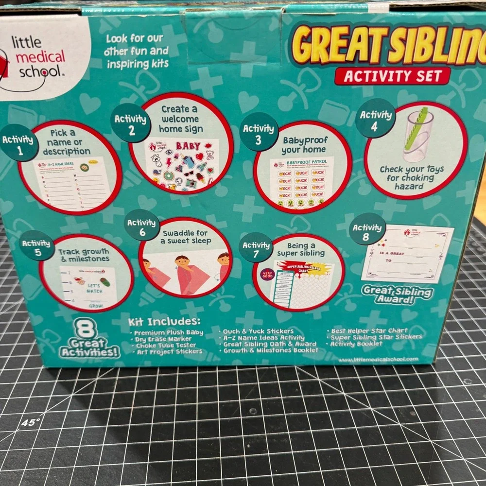 New Little Medical School Great Sibling Activity Set Plush Baby Doll Kit BBS03